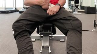 JockDad87 Jerks and Cums in the Hotel Gym